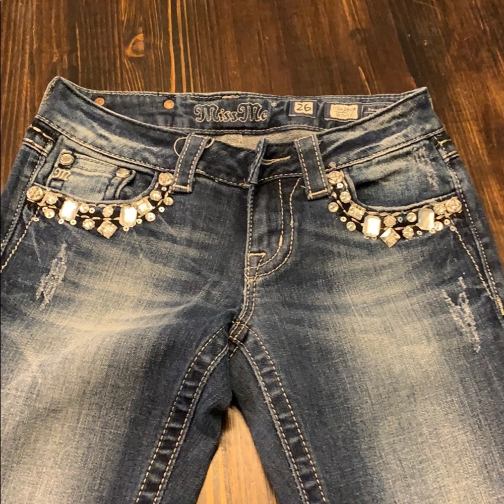 Sz 26 Miss Me skinny jeweled jeans